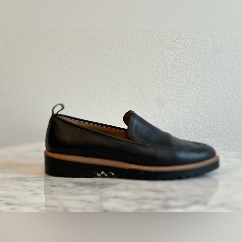 Susina Black Leather Loafers